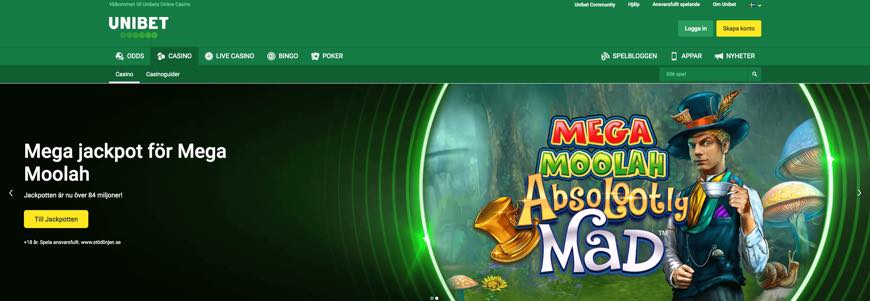 Unibet - Mega jackpot för Mega Moolah